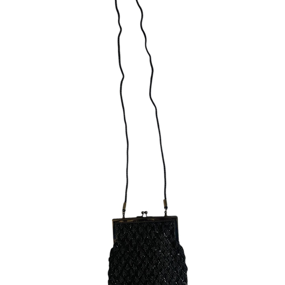 Elegant Vintage Black Beaded Evening Bag